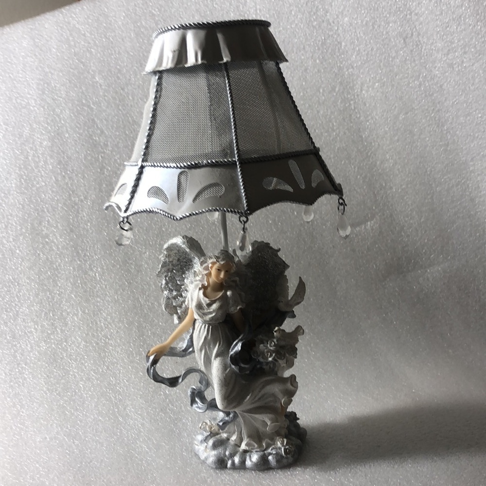 Home interiors shiny glitter Angel tea light stand - Picture 1 of 15